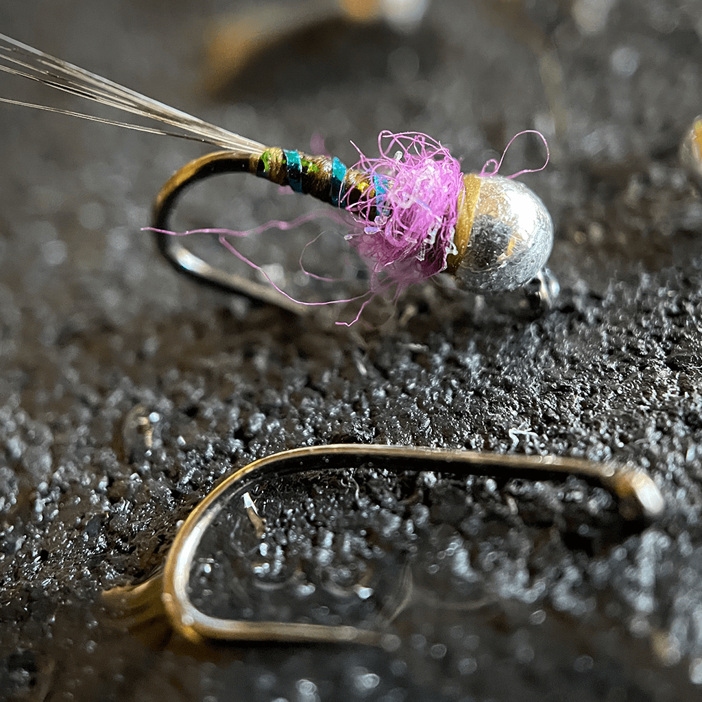 Mavrk Slotted Tungsten Bead Silver Blue Purple Warrior