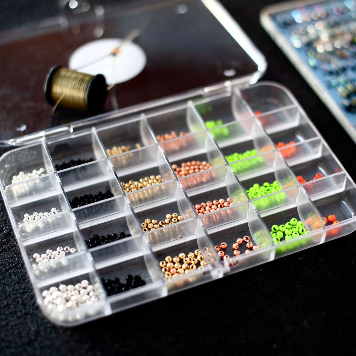 24-Slot Fly Tying Organizer:Hooks and Beads Storage Case