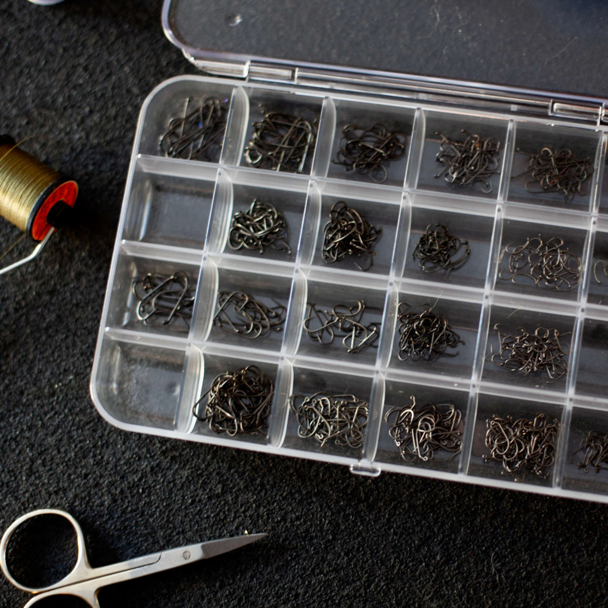 Pro Box 24 - A 24-Slot Fly Tying Organizer:Hooks and Beads Storage Case