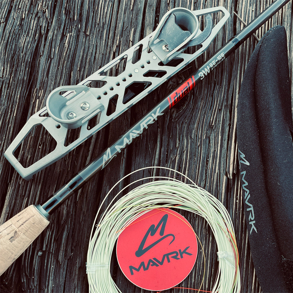 Stinger M1 Dual Rod Fly Fishing Combo on wood