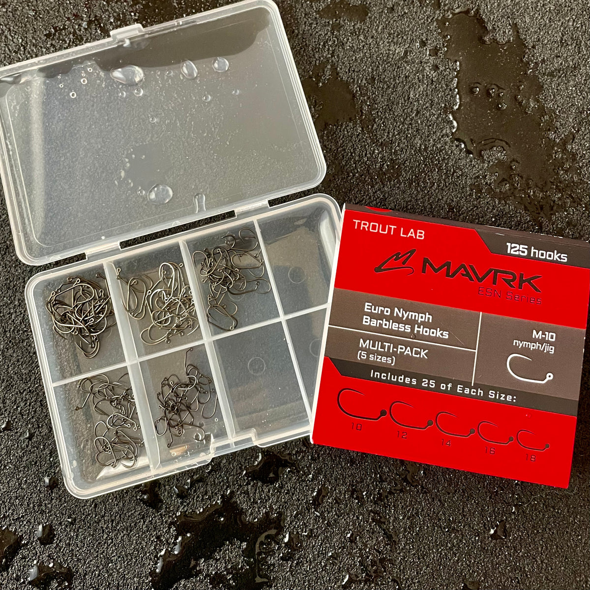 Euro Nymph Barbless Hooks (25 pc refill packs or 125 pc Multi Pack)