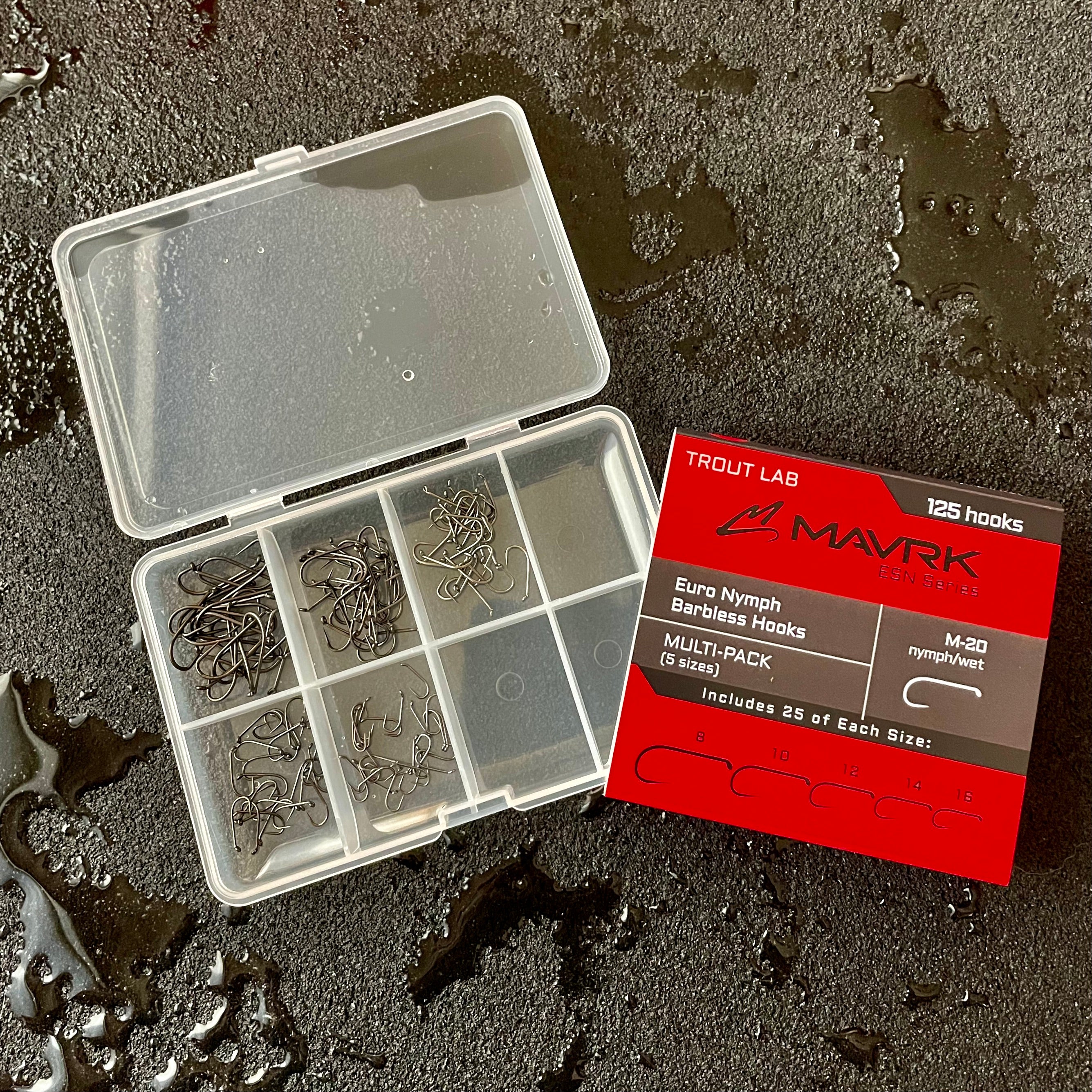 Maxcatch 100pcs Barbless Fly Fishing Fly Tying Hooks Dry Nymph Wet Shrimp Jig Hook With Mini Fly Box(7231 Nymph Fly Hook (Barbless), #14), Hooks - Canada