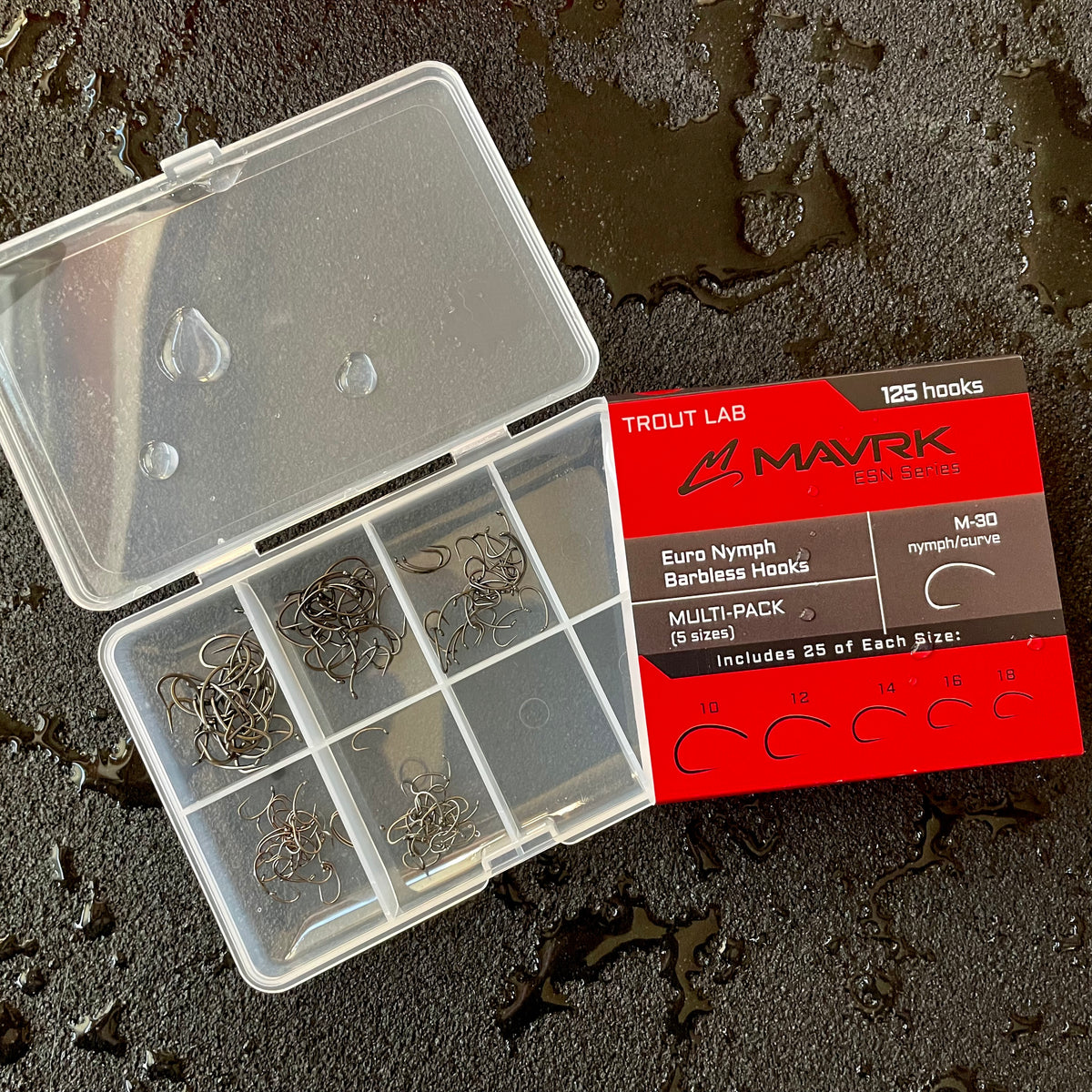Euro Nymph Barbless Hooks (25 pc refill packs or 125 pc Multi Pack)