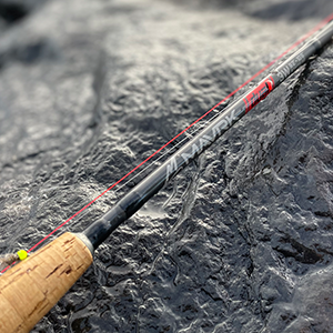 Dual Euro Nymph Rod on a rock