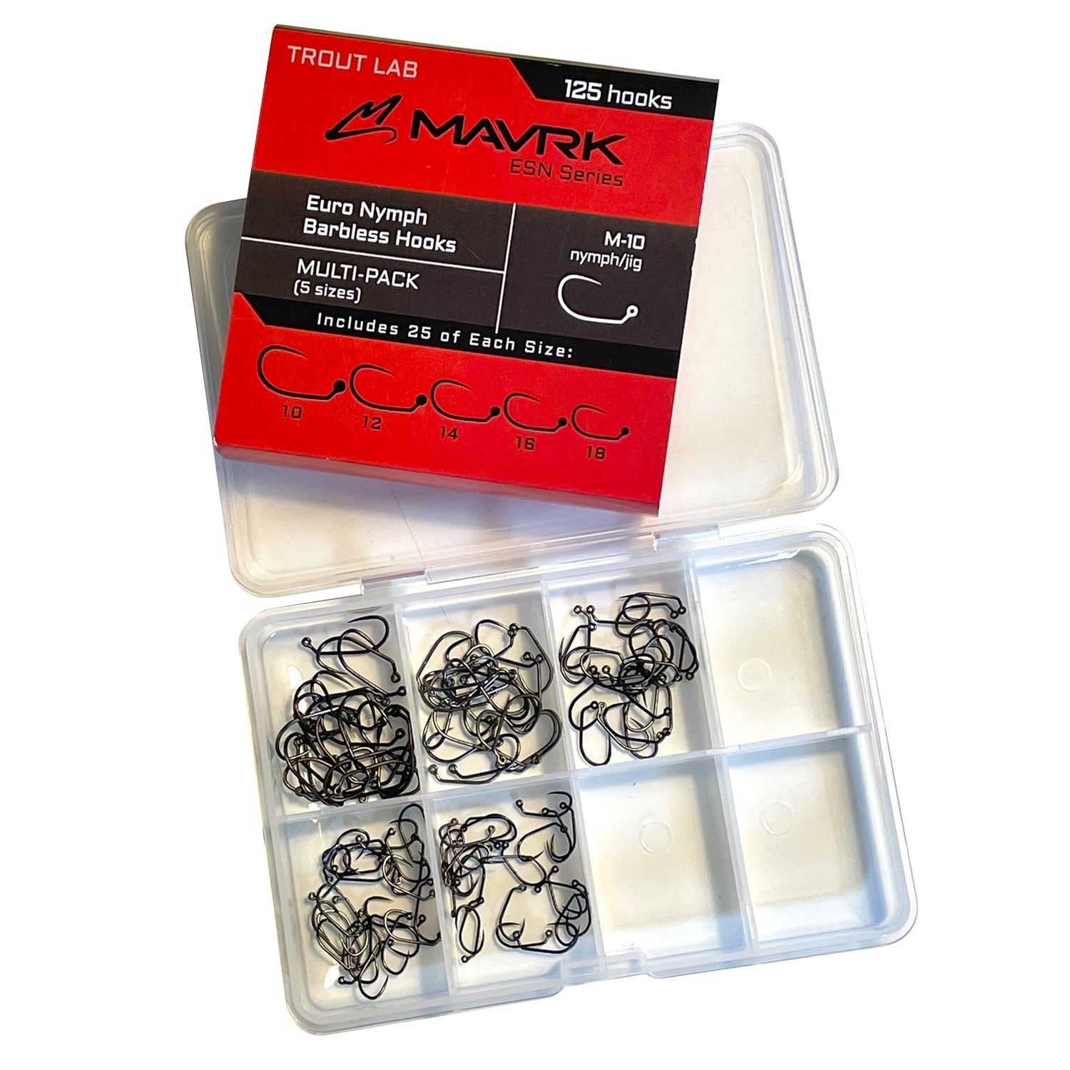 Competition Barbless Hooks (125 pc Multi-Pack) M10 Jig Hook Competition Barbless Hooks (125 pc Multi-Pack) M10 Jig Hook
