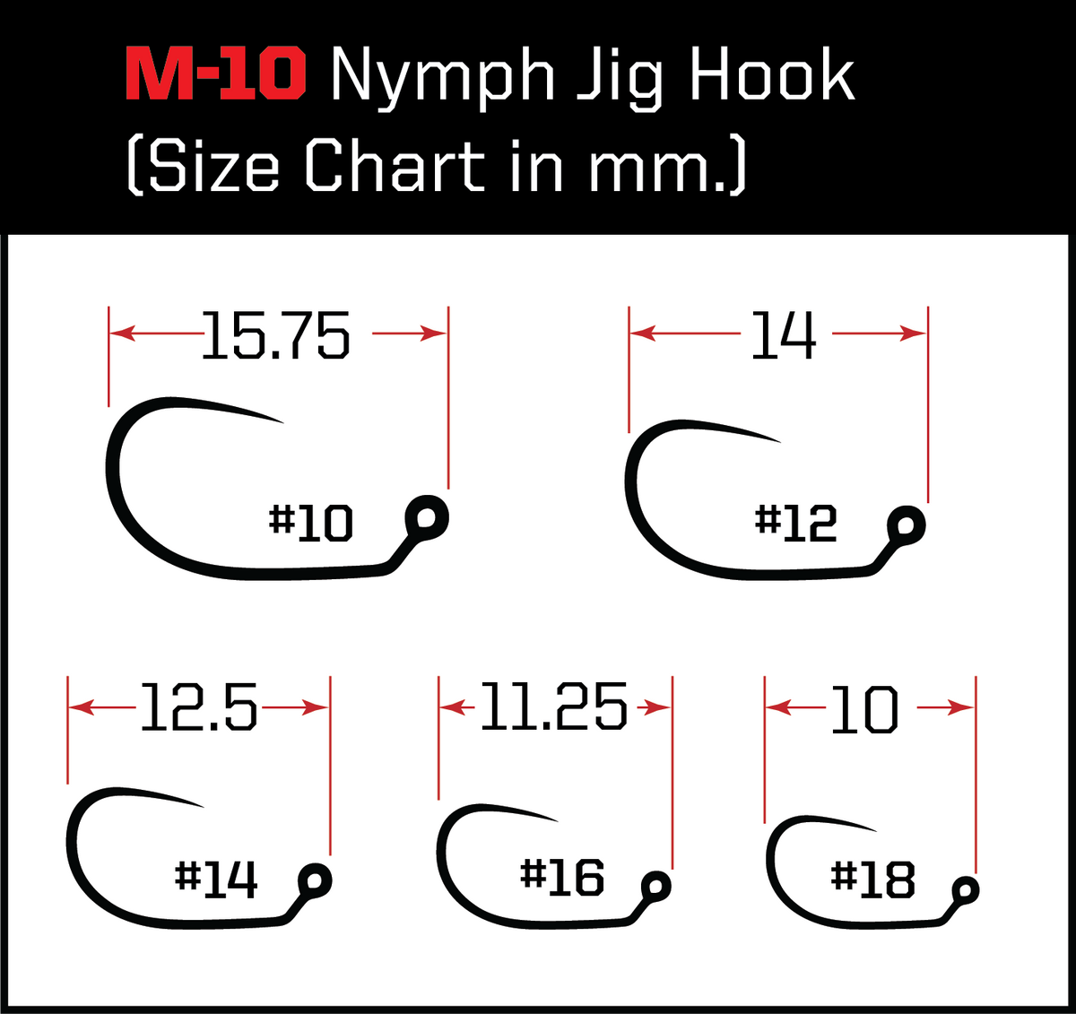 barbless fish hook size Competition Barbless Hooks (125 pc Multi-Pack) M10 Jig Hook