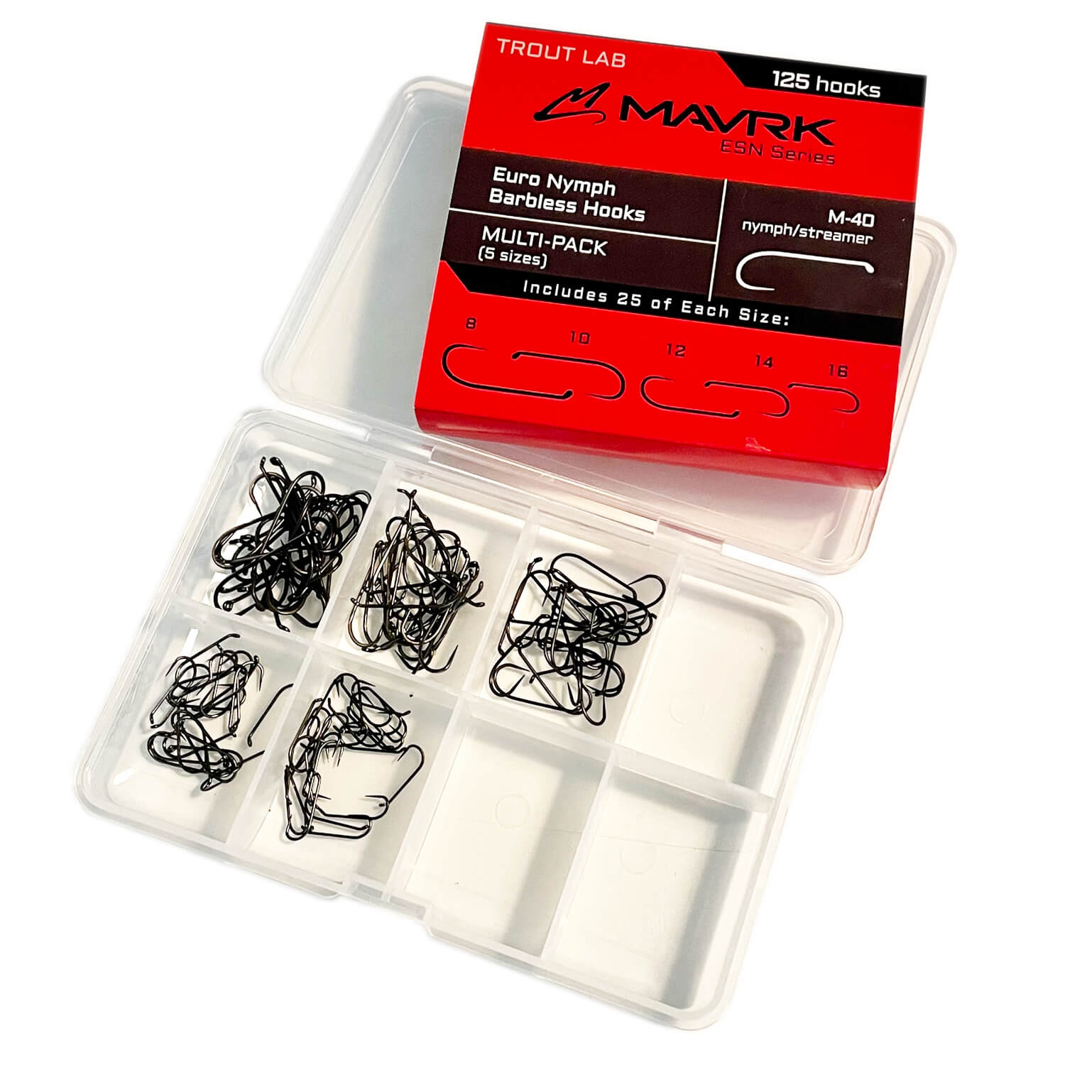 Competition Barbless Hooks (125 pc Multi-Pack) M10 Jig Hook Competition Barbless Hooks (125 pc Multi-Pack) M10 Jig Hook