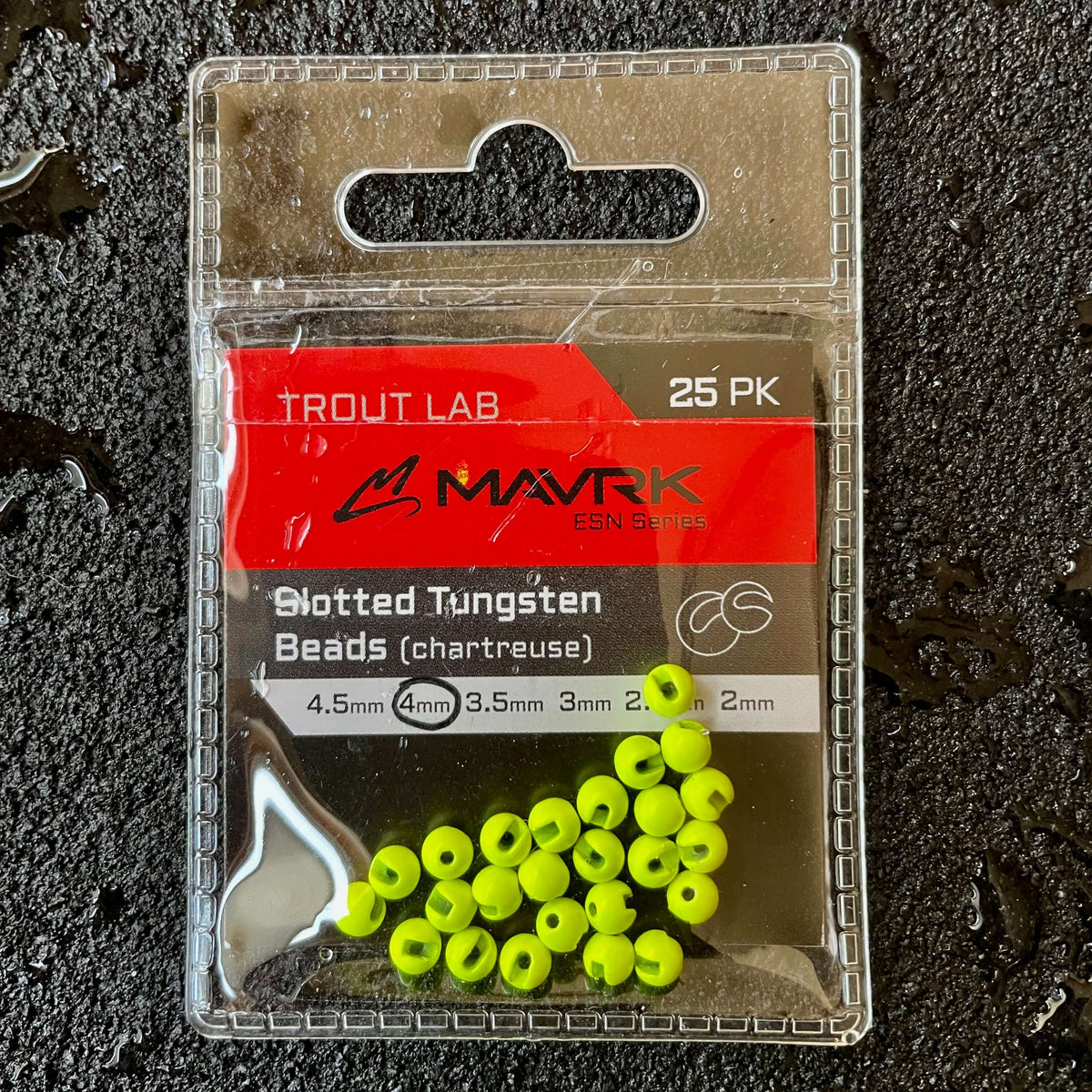 Slotted Tungsten Beads  Chartreuse
