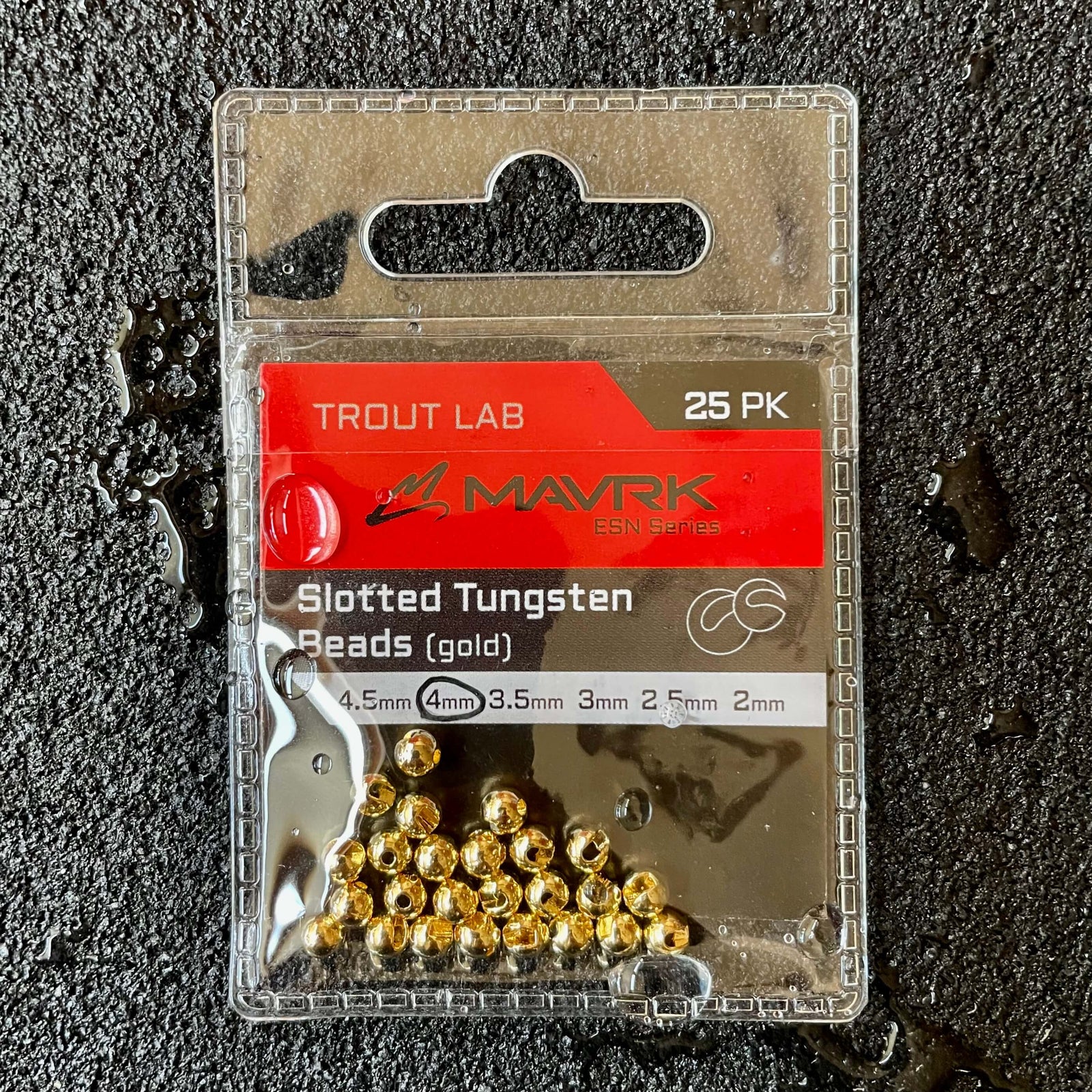 Slotted Tungsten Beads Gold